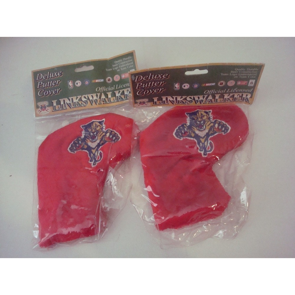 2 PC LOT GOLF PUTTER COVER FLORIDA PANTHERS  VINTAGE DEADSTOCK x2‎